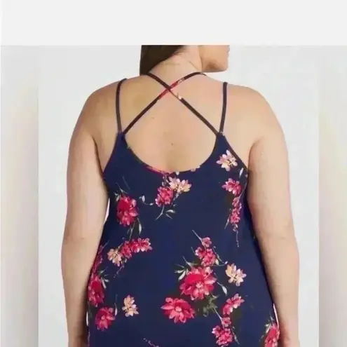 PaperMoon New with tags Basima Back Navy Floral Strappy dark blue Tank Top
