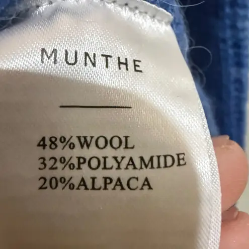 MUUHTHE Wool Alpaca Blend Color Block Crew Neck Knit Sweater Size 42 Blue Size L