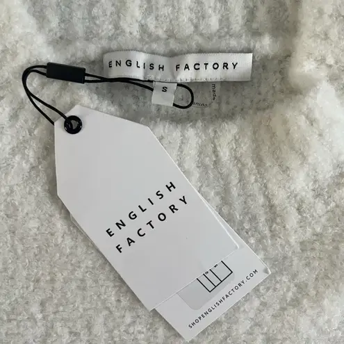 English Factory NWT Cozy Round Neck Cream Textured Knit Sweater Dress