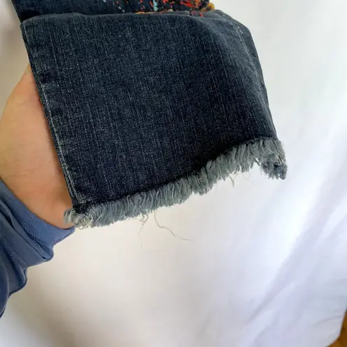 Lisette montreal jeans women's size 10 embroidered paint rock detail painted Blue