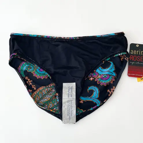 Aerin Rose Black Mandala Tangiers High Waist Bikini Bottoms NWT Small Blue Green