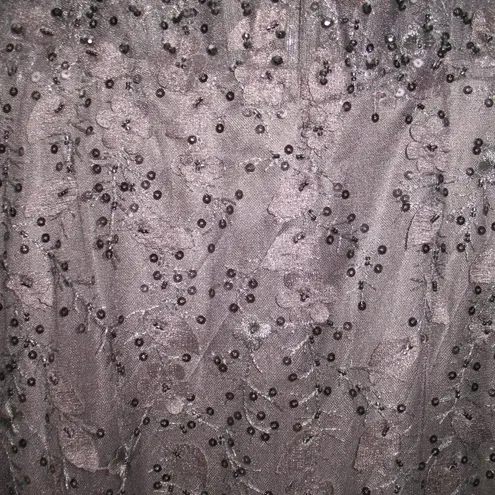 Mac Duggal 20889 Womens Black Sheer Applique Bustier Gown with Feather Straps - Image 10