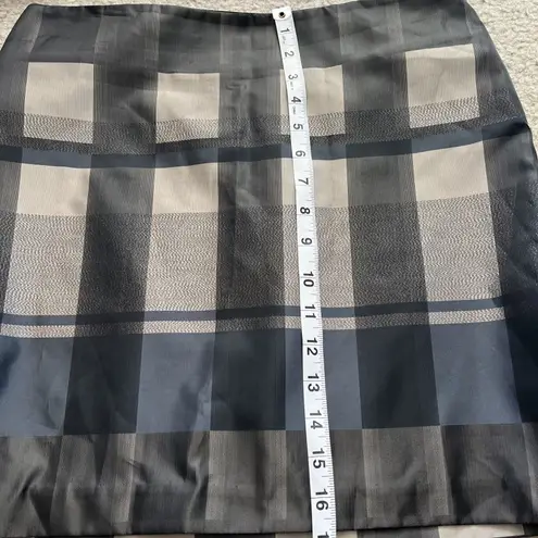 Studio M Plaid Holiday Miniskirt 6P Grunge Cocktail Festive Sparkly beige green