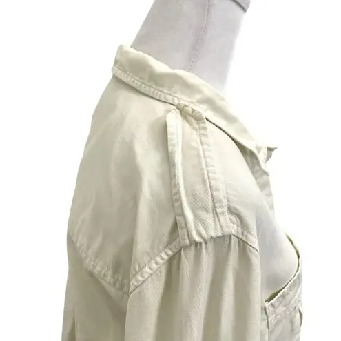 AYR Western Button Down Shirt Double Pocket Chambray Tencel Ivory size Small