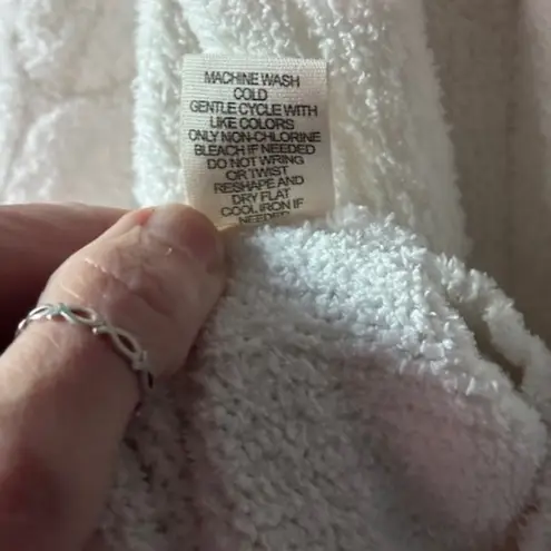 Moon & Madison M White Long Sleeve Cowl Cable Knit Crop Classic Cozy Chic Rib Size M