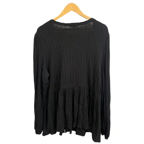 Curvy Sense black Ribbed V