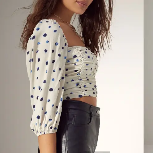 Wilfred Aritzia Lolita Blouse Smocked Cropped Black size Small $110