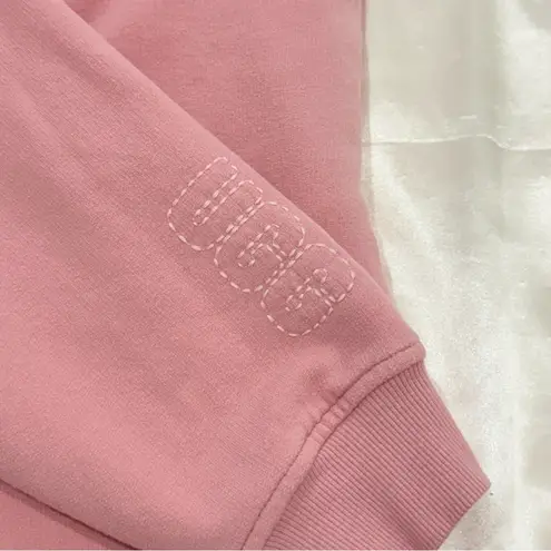 UGG  Adryann Hoodie Sweatshirt V Neck Pink Medium Relaxed Loungewear Winter Chic