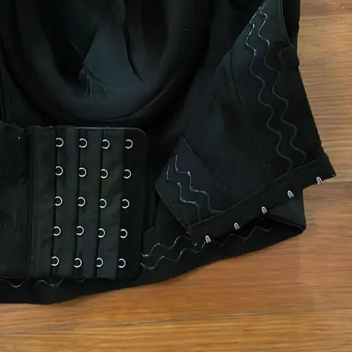 French Kiss Black Strapless Bustier Corset Womens Size Large Underwire Padded