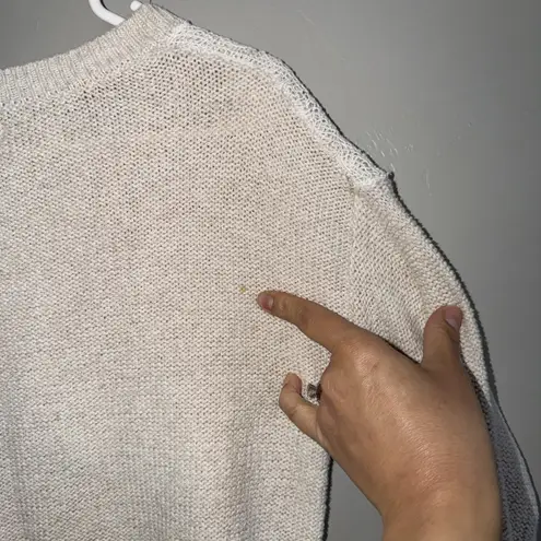 Lauren Conrad Runway Woman’s Beige White Lace Knit Sweater Sz L Cozy Boho Size L