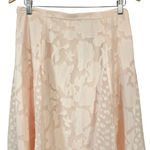 Reiss Chloe Floral Burnout Pleat Midi Skirt