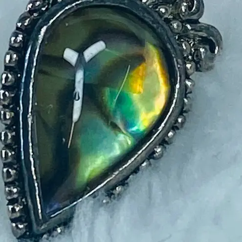 Multicolor Abalone Shell Pierced Earrings in Silver Tone Metal