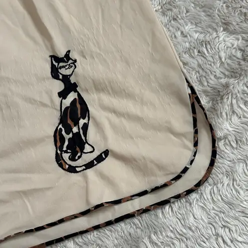 Vanity Fair Vintage 60s Cream Slip Skirt with Cat Design
