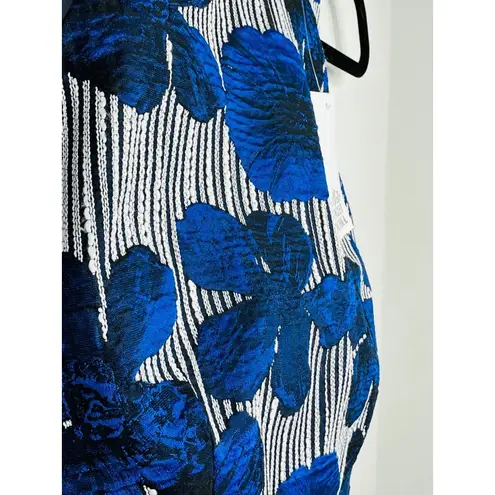 Badgley Mischka Belle Crop Top - Size 2 - New with Tags - Blue Silver Floral