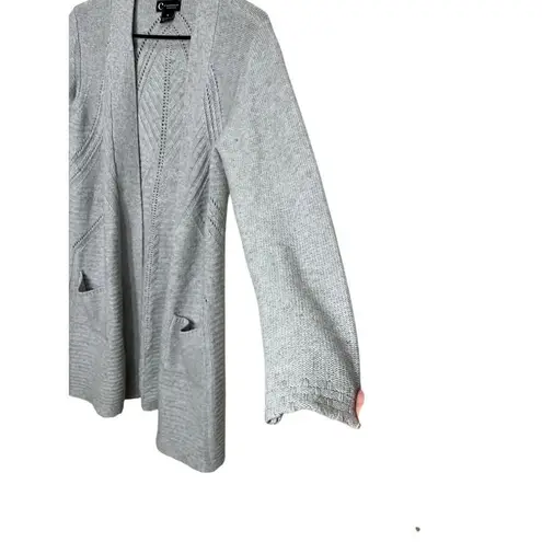 C By Bloomingdales Women's 100% Cashmere Open Cardigan Sweater Size M Gray Size M
