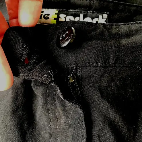 Jamie Sadock Golf Shorts Size 12 Black Front Zip Pockets Back Zip Pocket…