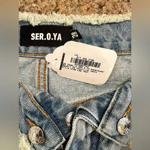 SER.O.YA OLLIE WIDE LEG JEAN Size 28, NWT Distressed, color coastline Sold Out Blue