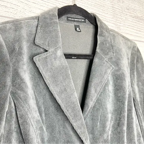 Counterparts Silver Gray Corduroy Blazer Jacket Women’s Size 10
