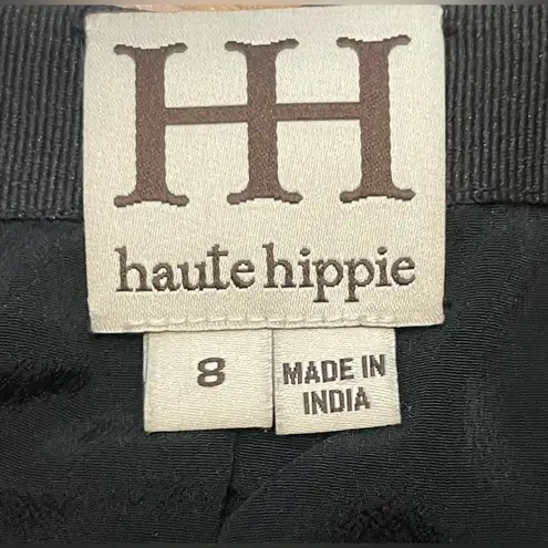 Haute Hippie Slinky Silk Black / Blue Lined Sequin Mini Skirt Boho 8