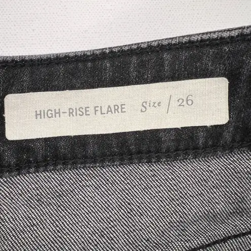 Pilcro and the Letterpress High-Rise Flare Seamed Leg Black Jeans Size 26