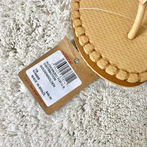 Havaianas NWT Slim Flatform Loop Tan Gold Flip Flop Sandals US 7 - 8