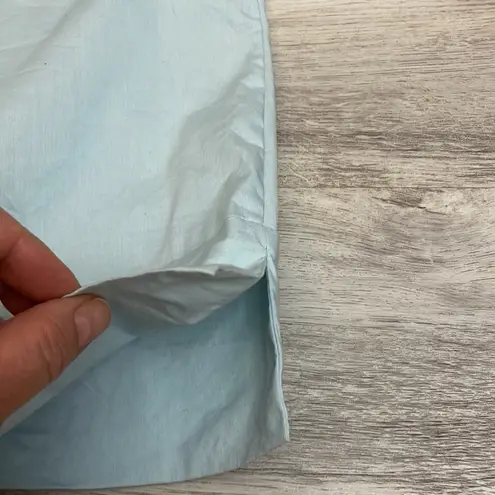 Dylan Gray Powder Blue Short Sleeve Zip Back Tie Front Blouse Size Medium