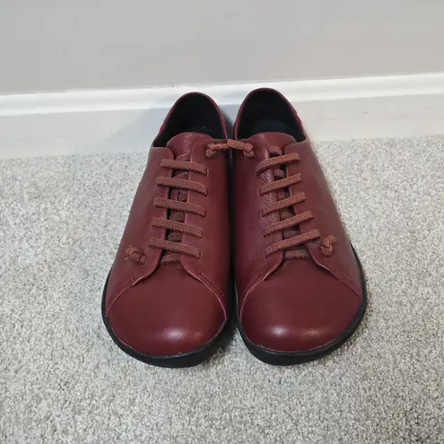 Camper Unisex Peu Red Leather Casual Comfort Barefoot Shoes Size 43 M 9.5 W 11.5 Brown