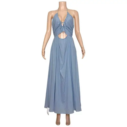 Bec & Bridge Calypso Halter Maxi Dress, Meridian Blue, 6 (US)