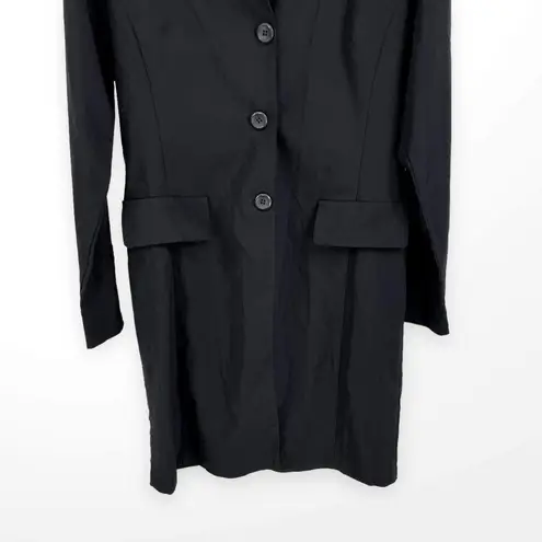 90s COUNTESS Vintage Black Trench Coat Jacket Size M