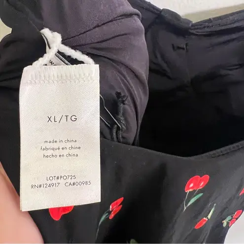 We Wore What Ruched Cup One Piece Swimsuit Black Cherries XL