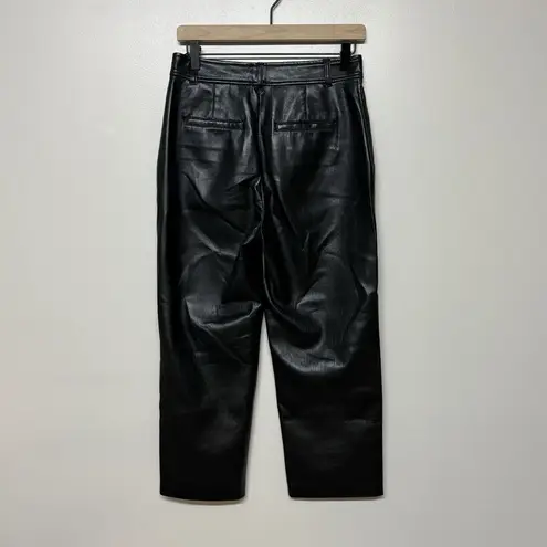 Babaton Aritzia Command Cropped Pant Super Soft Vegan Leather Stretch Black Sz 6