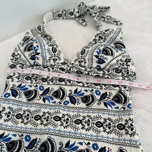 Boden Bow Detail Halter Swimsuit size 8 White