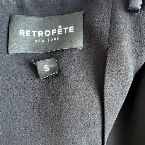 Retrofete Jazlyn Dress Sleeveless Crystal Embellished Gown Black Silver Size S