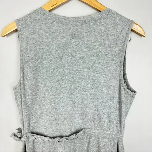 Athleta  Gray Faux Wrap Sleeveless Casual Organic Cotton Athletic Belted Dress M