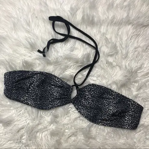 Norma Kamali leopard halter bikini top large