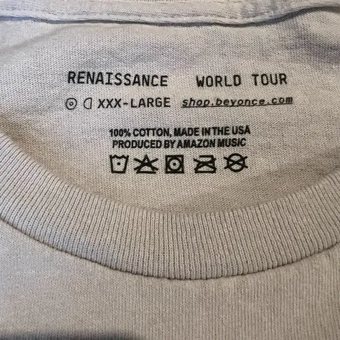 Renaissance Beyoncé World Tour Tee Shirt Size 3X light grey Gray
