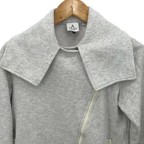 A Ruby Womens Heather Asymmetric Zip Long Sleeve Cotton Blend Sweatshirt Gray 1 Size XS