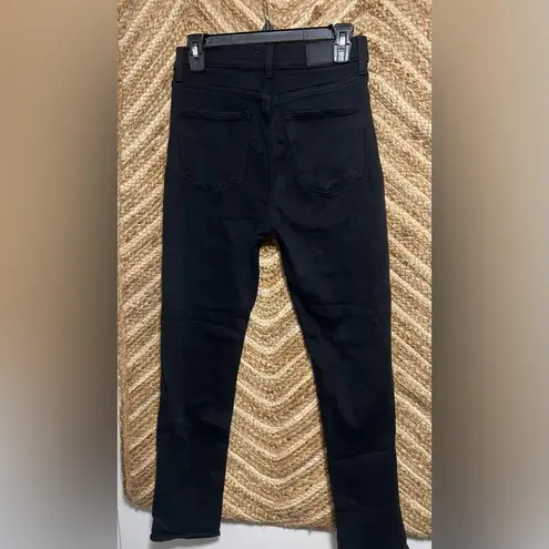 Pistola Women's Teagan High Waist Slit Cuff Slim Leg Black Jeans, Size 28