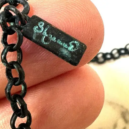 Shyanne blue leaf tassel beaded necklace