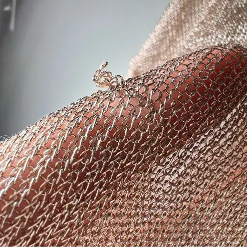 ZARA  Copper Metallic Fiber Knit 1/2 Sleeve Top