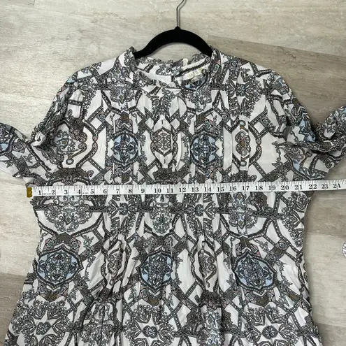 Marie Oliver Catie Silk Midi Dress Women’s XL Long Sleeve Opal Medallion print