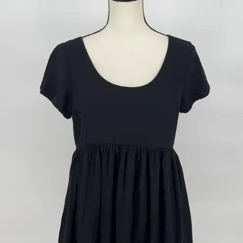 Talula Aritzia Womens Solid Black Short Sleeve 100% Cotton Dress Lined Medium