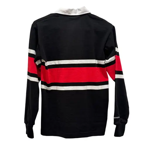 University of Tampa Striped Rugby Shirt Black Red White youth XL Fits Womens XS