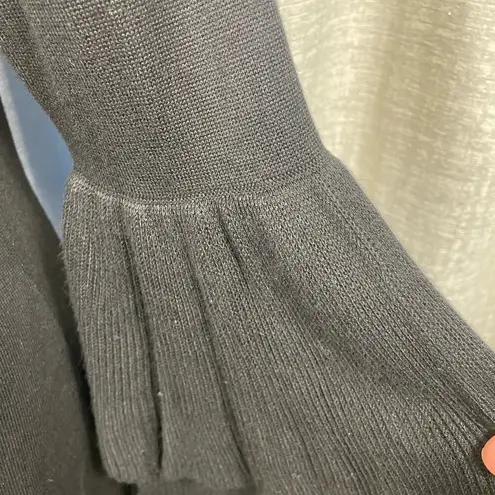 Nina Leonard Black Sweater Dress Size L – Cowl Neck, Bell Sleeve, Knee Length