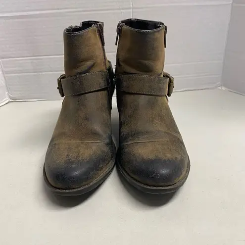 NICOLE Women’s Western Boots Distressed Style Sage 7.5 M Black & Gold