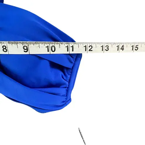 Seafolly Bikini Swimsuit US 4 Blue Halter Bandeau Twisted Hipster Bottom 2 Piece