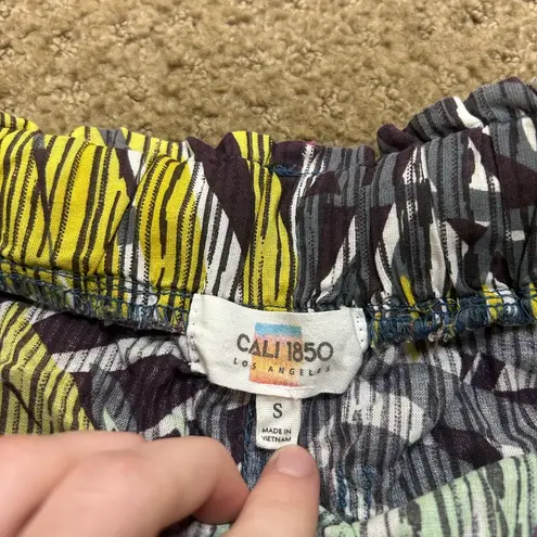 Cali 1850 Cali1 850 Women's Small Linen Shorts - Drawstring Printed Pants with Pockets