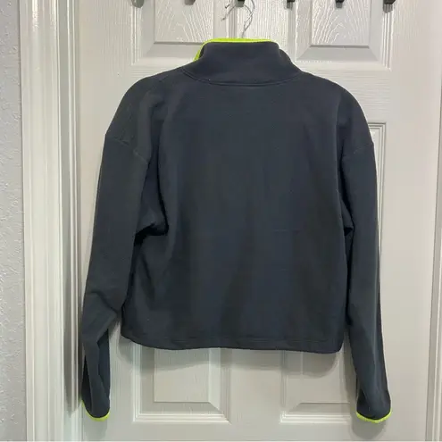 PINK - Victoria's Secret Victoria’s Secret PINK CROPPED Fleece Half Zip SMALL GRAY neon yellow