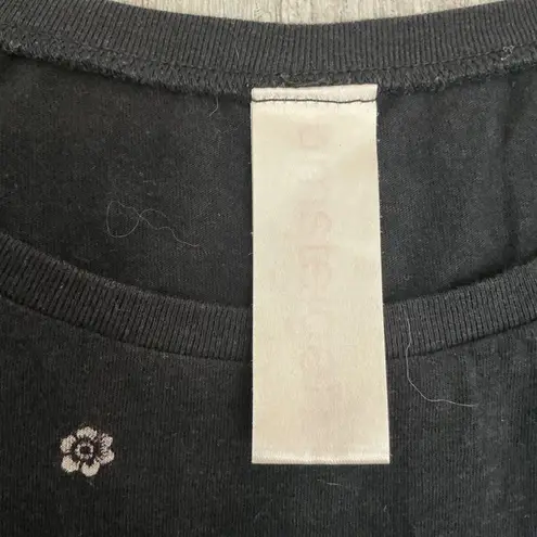 Black Bamboo Bike Umbrella Print Black Sleeveless Top Casual Comfy T