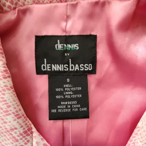 Dennis Basso Dennis By Pink Snakeskin Full Zip Rainjacket Long Sleeve Small NWT